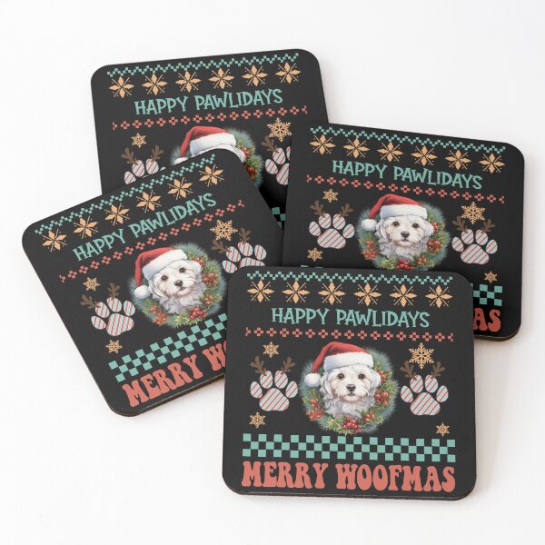 Item preview, "Maltese Happy Pawlidays & Merry Woofmas Ugly Christmas Sweater" designed and sold by Xhevahir.