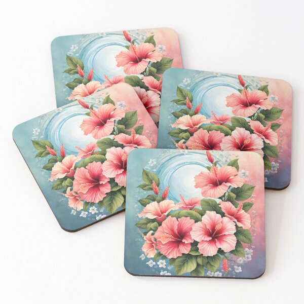 Item preview, Attractive picture of Pink Hibiscus Flowers  designed and sold by Petalandfur.