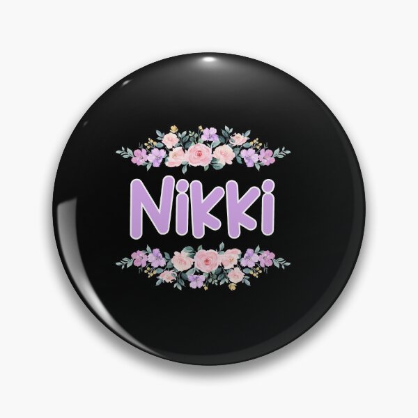Item preview, Purple Flower Nikki Name Label (Black) designed and sold by NormadWorld.