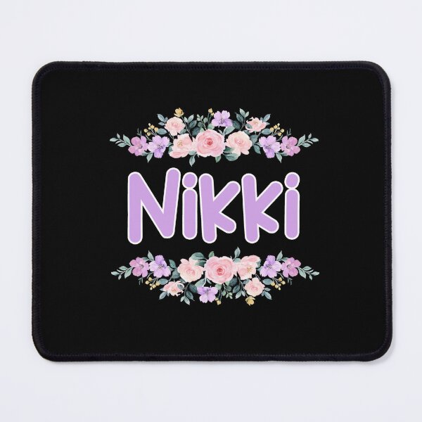 Item preview, Purple Flower Nikki Name Label (Black) designed and sold by NormadWorld.