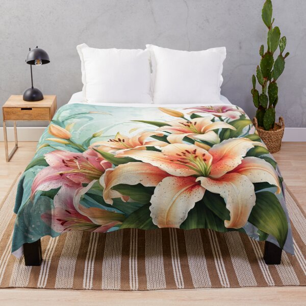 Item preview, Attractive picture of Orange and Pink Lily Flowers designed and sold by Petalandfur.
