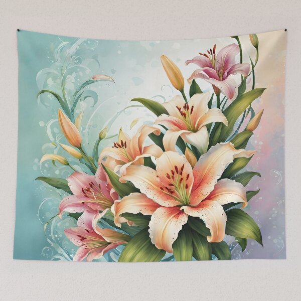 Item preview, Attractive picture of Orange and Pink Lily Flowers  designed and sold by Petalandfur.