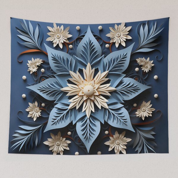 Item preview, Intricate Winter Snowflake - 3D Floral Paper Art Design designed and sold by RuyaFab.