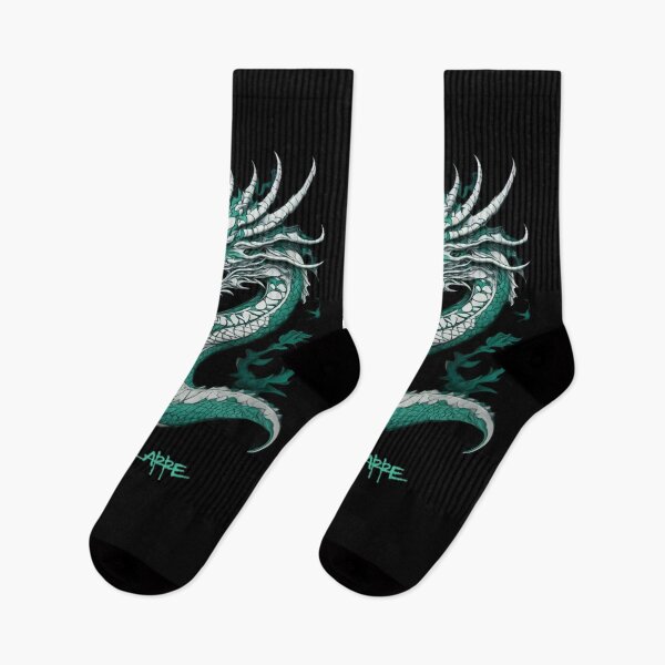 Item preview, Green and white tribal dragon, Akelarre designed and sold by AkelarreDesigns.