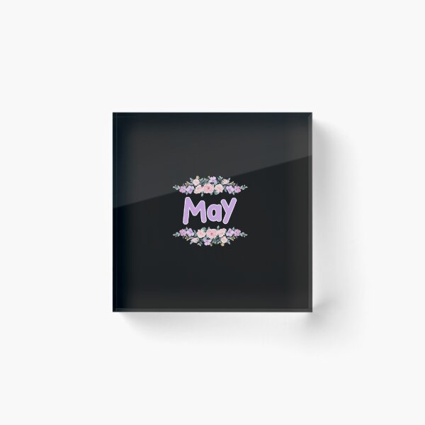Item preview, Purple Flower May Name Label (Black) designed and sold by NormadWorld.