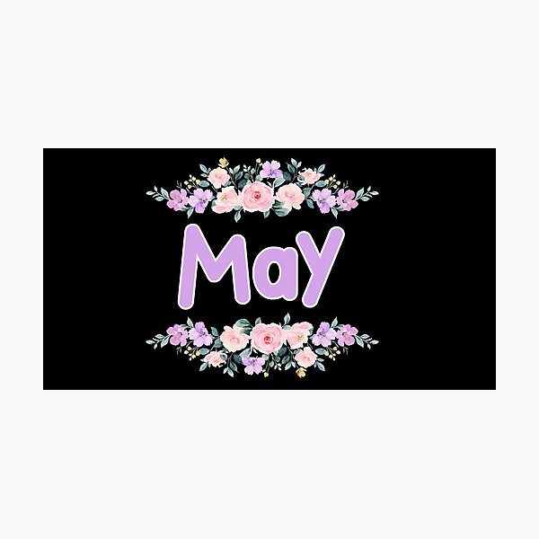 Item preview, Purple Flower May Name Label (Black) designed and sold by NormadWorld.