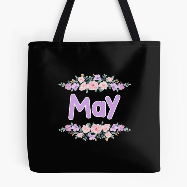 Item preview, Purple Flower May Name Label (Black) designed and sold by NormadWorld.