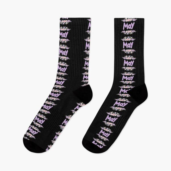 Item preview, Purple Flower May Name Label (Black) designed and sold by NormadWorld.