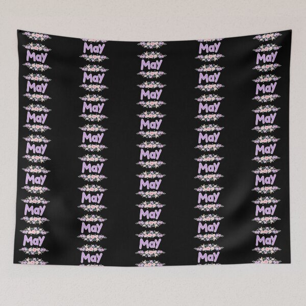 Item preview, Purple Flower May Name Label (Black) designed and sold by NormadWorld.