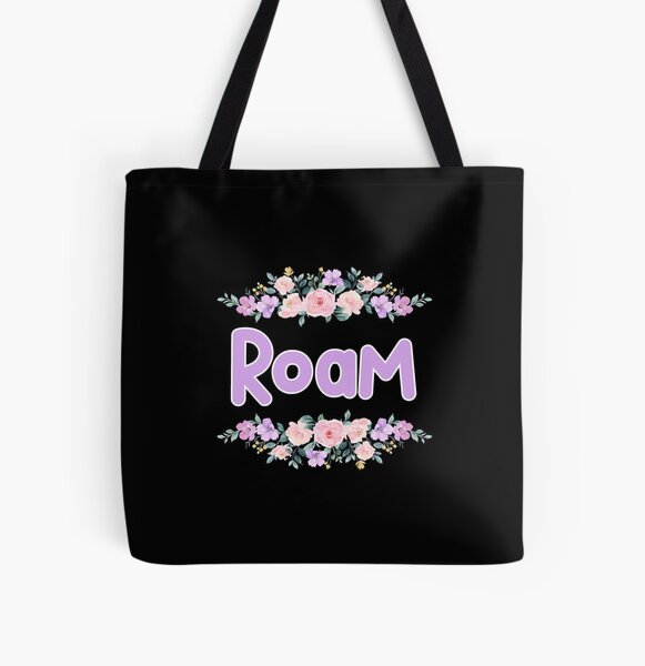 Item preview, Purple Flower Roam Name Label (Black) designed and sold by NormadWorld.