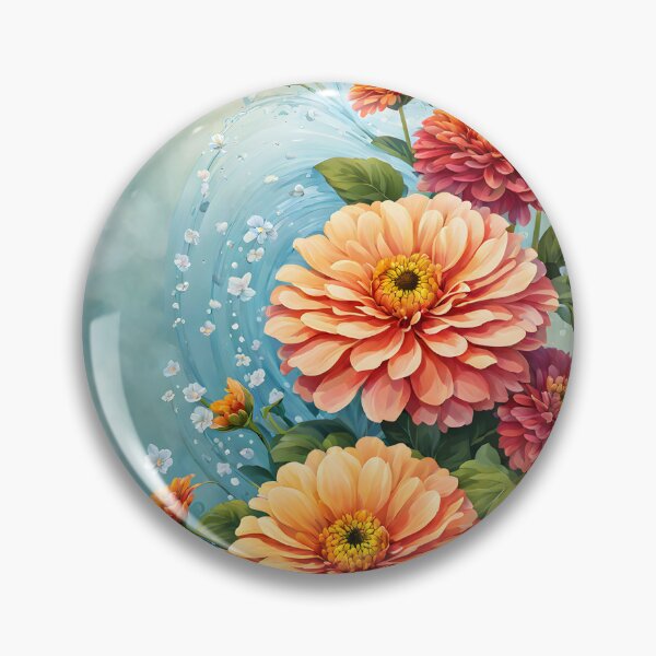 Item preview, Attractive picture of Orange Zinnia Flowers  designed and sold by Petalandfur.