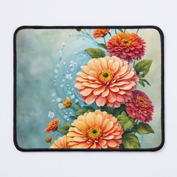 Item preview, Attractive picture of Orange Zinnia Flowers designed and sold by Petalandfur.