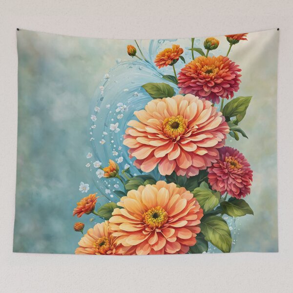 Item preview, Attractive picture of Orange Zinnia Flowers  designed and sold by Petalandfur.