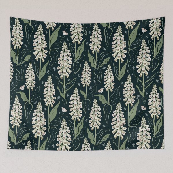 Item preview, Foxgloves pattern dark designed and sold by Avisnanna.