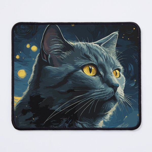 Item preview, Chartreux Cat in Starry Night designed and sold by cutiepie11cats.