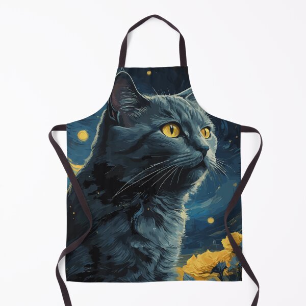 Item preview, Chartreux Cat in  Starry Night designed and sold by cutiepie11cats.