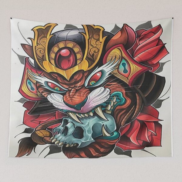 Item preview, Tiger King Skull designed and sold by leen12 Art Designs Prints.