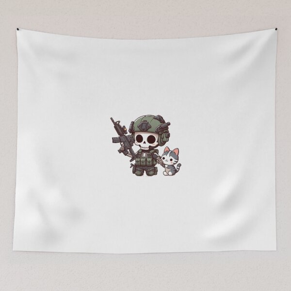Item preview, Cute skeleton with grey kitty designed and sold by Wxjtecki.