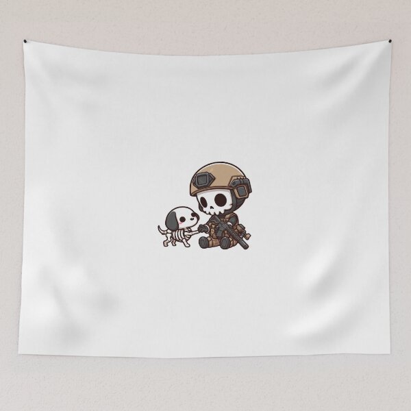 Item preview,  Cute skeleton in tactical gear with puppy designed and sold by Wxjtecki.