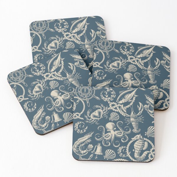 Item preview, Nautical Ocean Bounty - Marine Life Pattern Design designed and sold by RuyaFab.