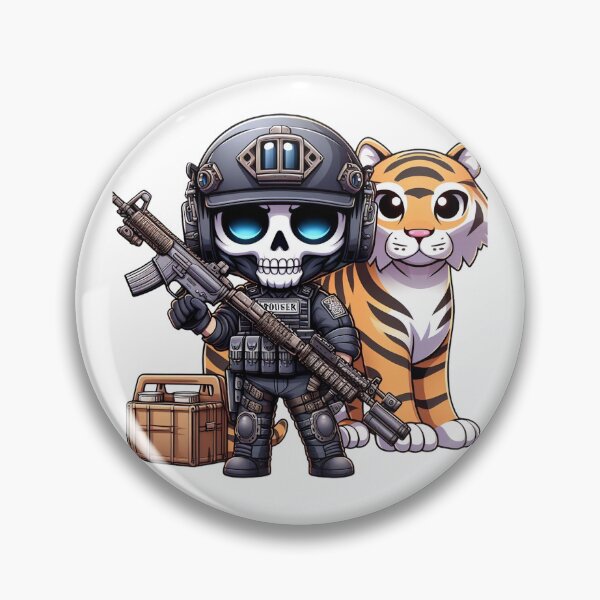 Item preview, Cute skeleton in tactical gear with tiger designed and sold by Wxjtecki.