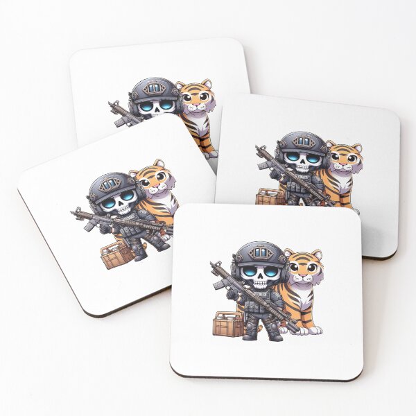 Item preview, Cute skeleton in tactical gear with tiger designed and sold by Wxjtecki.
