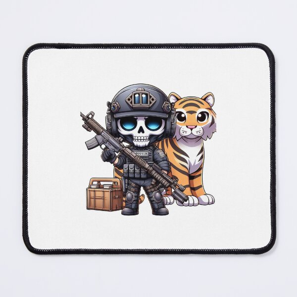 Item preview, Cute skeleton in tactical gear with tiger designed and sold by Wxjtecki.