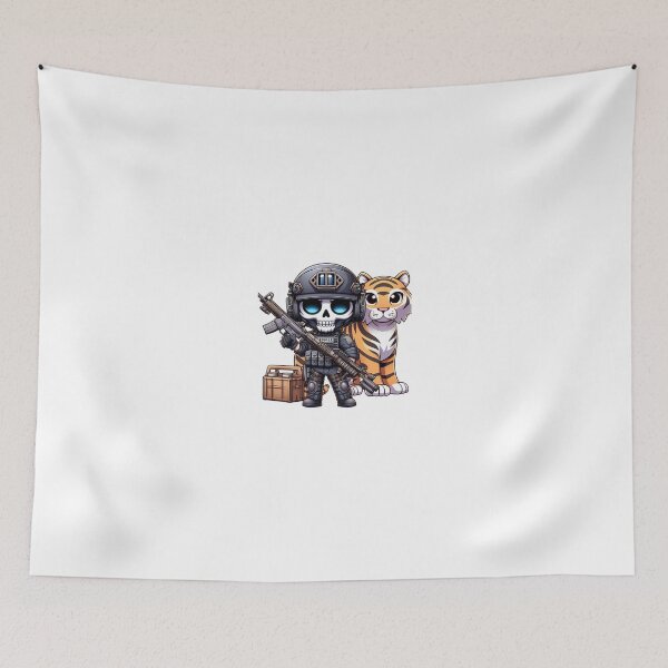 Item preview, Cute skeleton in tactical gear with tiger designed and sold by Wxjtecki.