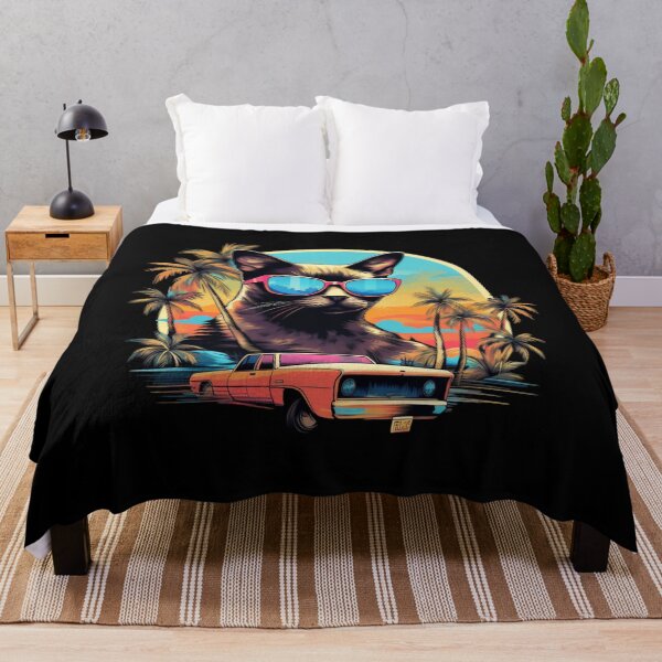 Artikelvorschau, Retro Wave Siamese Cat Design entworfen und verkauft von RedDesignSyc.