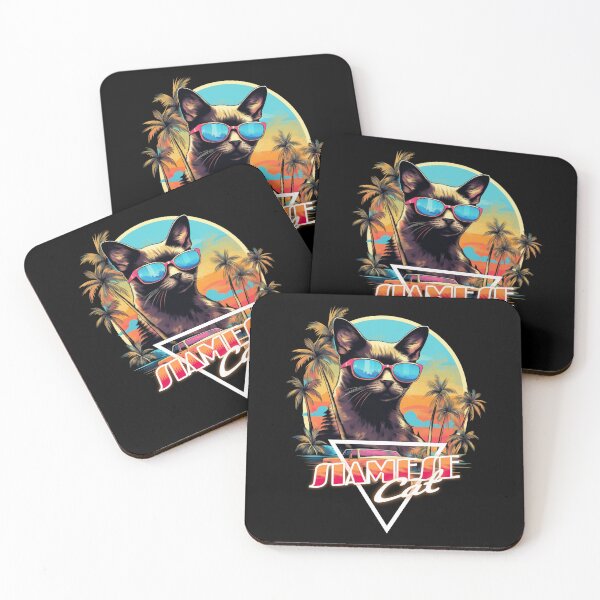 Artikelvorschau, Retro Wave Siamese Cat Miami Design entworfen und verkauft von RedDesignSyc.