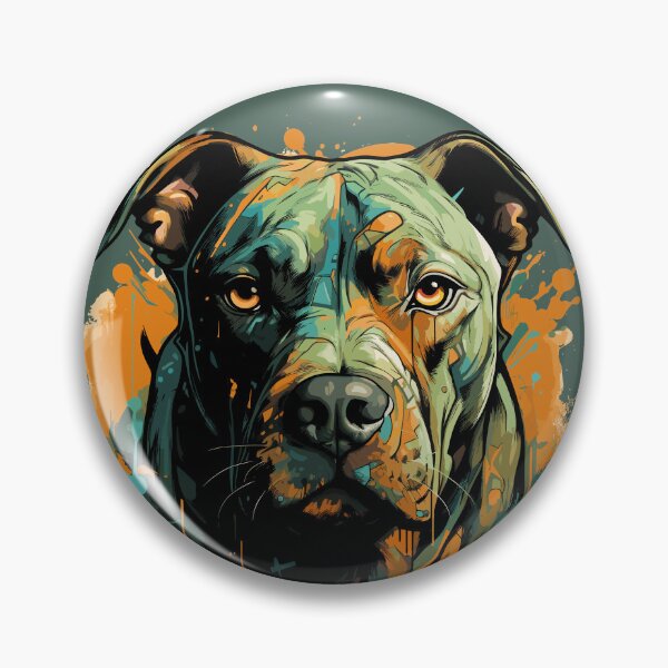 Item preview, Pit Bull dog colorful watercolor designed and sold by Hisirdoux.