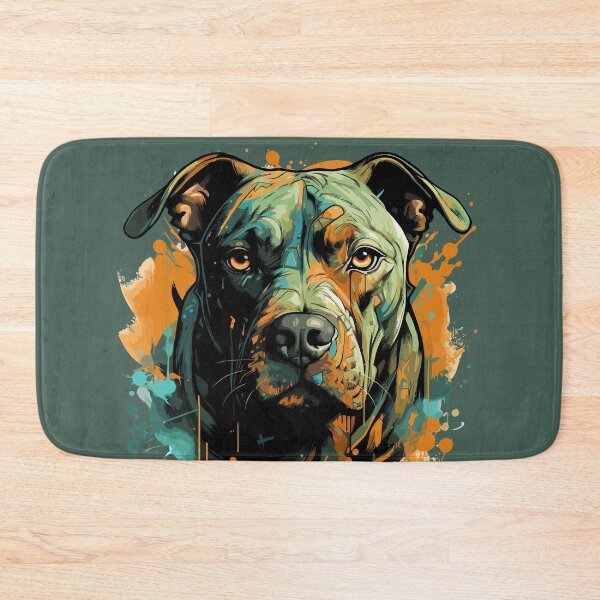 Item preview, Pit Bull dog colorful watercolor designed and sold by Hisirdoux.