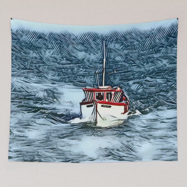 Item preview, Fishing Boat Returns In Line Design designed and sold by Fearless-Fox.