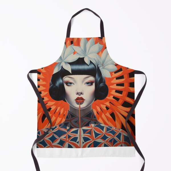 Item preview, Shanghai Smoking Girl 2 Orange Flowers in her hair designed and sold by Meeheemaha.