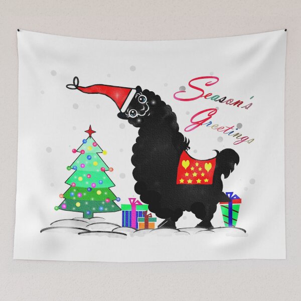 Item preview, Alpaca- Season's Greetings - Merry Christmas designed and sold by Shirley cute art .