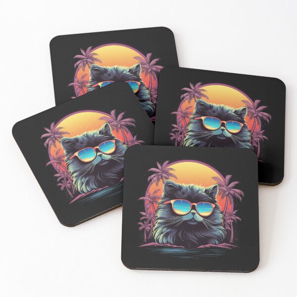 Artikelvorschau, Retro Wave Persian Cat Design entworfen und verkauft von RedDesignSyc.