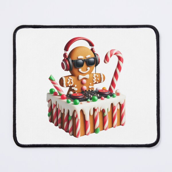 Item preview, Funny Gingerbread DJ Booth Christmas Holiday Candy Cane designed and sold by Frank Ring.