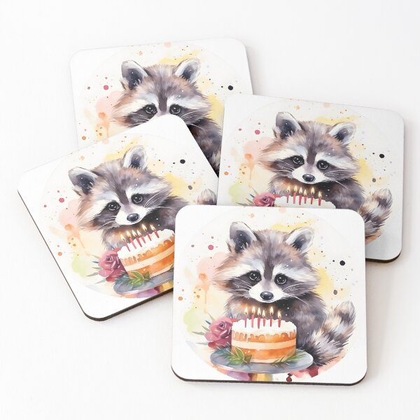 Item preview, Happy Birthday Raccoon designed and sold by Anbe_design.