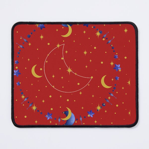 Item preview, Red Celestial Art with Moons and Stars designed and sold by ArDecoS.