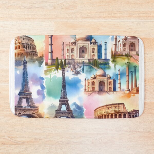 Item preview, Watercolor Marvels: Architectural Splendor designed and sold by TextileTrove.