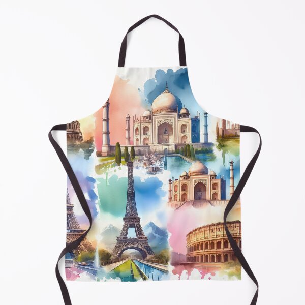 Item preview, Watercolor Marvels: Architectural Splendor designed and sold by TextileTrove.