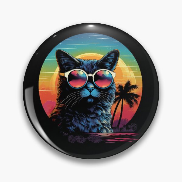 Item preview, Retro Wave Cymric Cat Miami Design designed and sold by RedDesignSyc.