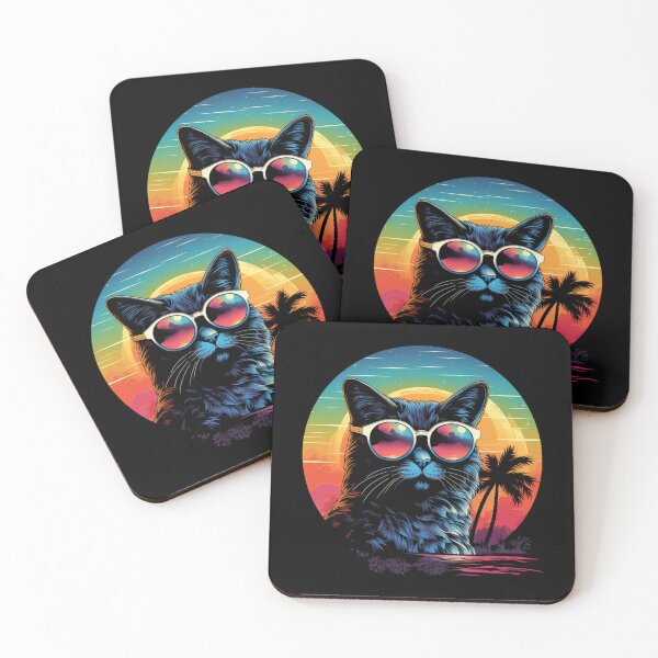 Item preview, Retro Wave Cymric Cat Miami Design designed and sold by RedDesignSyc.
