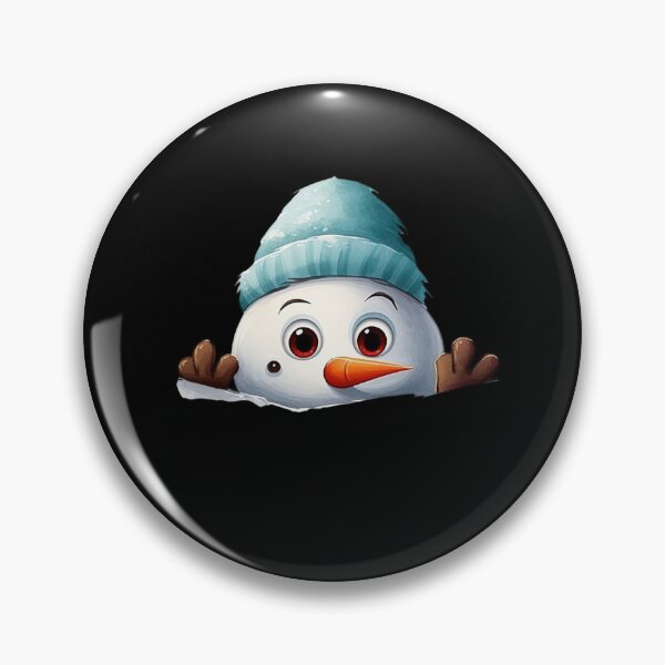 Aperçu de l'œuvre Joyeux bonhomme de neige jetant un coup d'oeil créée et vendue par DigitalByEb.