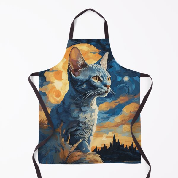 Item preview, Devon Rex Cat in Starry Night Moonlight designed and sold by cutiepie11cats.