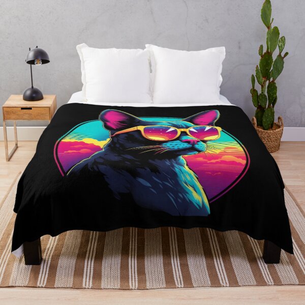 Item preview, Retro Wave Cornish Rex Cat Design designed and sold by RedDesignSyc.