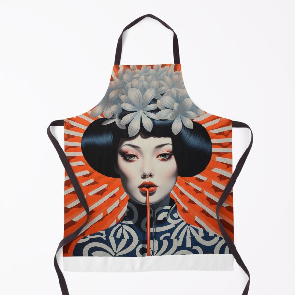 Item preview, Shanghai Smoking Girl 3 Orange Flowers in her hair designed and sold by Meeheemaha.