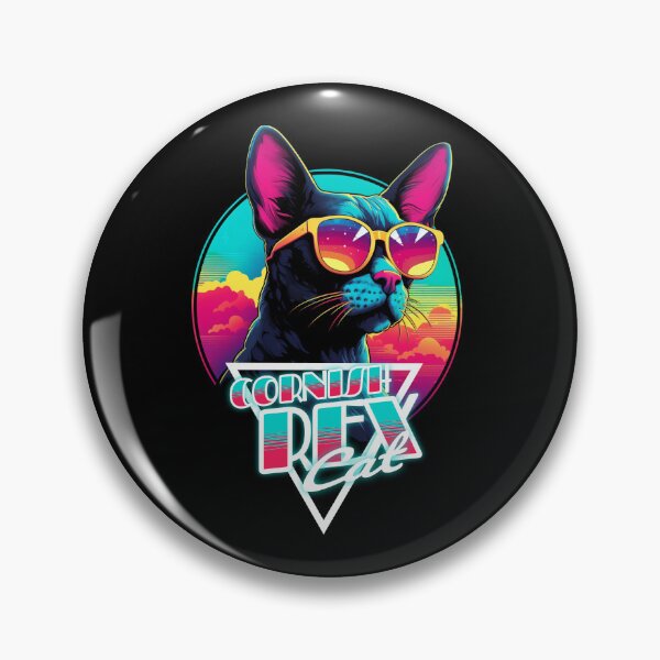 Item preview, Retro Wave Cornish Rex Cat Miami Design designed and sold by RedDesignSyc.