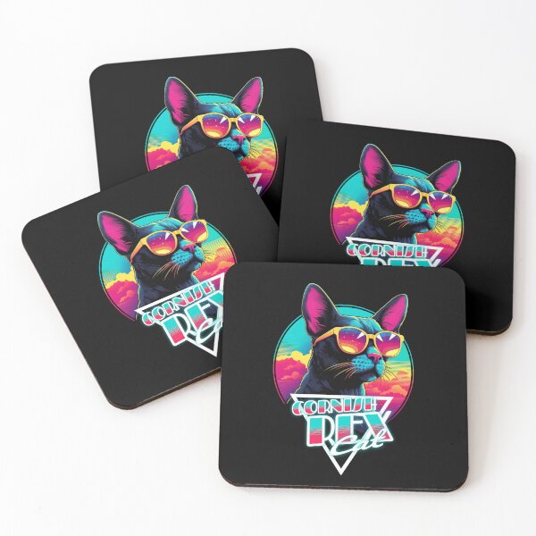 Item preview, Retro Wave Cornish Rex Cat Miami Design designed and sold by RedDesignSyc.