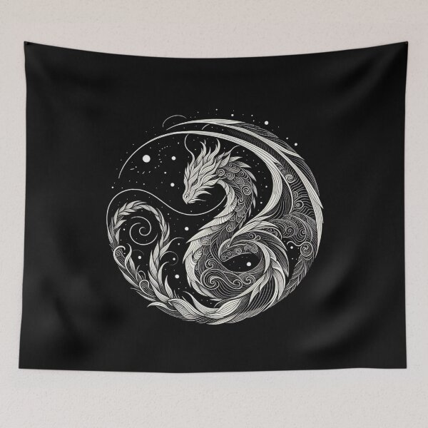 Item preview, White Mystic Dragon  designed and sold by ArtPrintFusion.